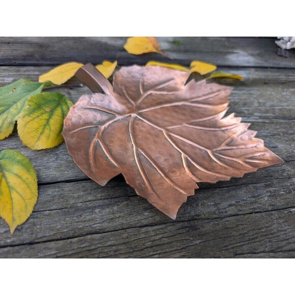 Vintage Copper Tray Candle Holder, Farmhouse Rustic Decor - Picture 6 of 8